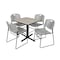 Cain Cain Square Table & Chair Set, Wood, Metal, Polypropylene Top TB3030PL44GY - alternate 1